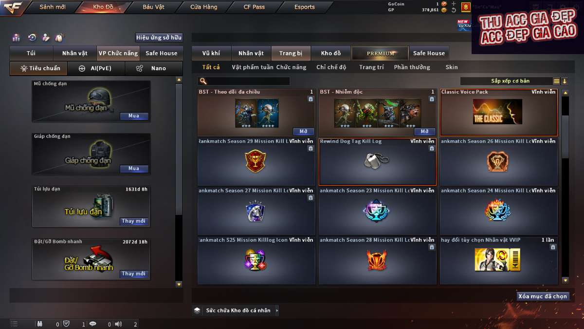 shop acc cf uy tin gia re